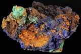 Sparkling Azurite and Malachite Crystal Cluster - Morocco #127519-1